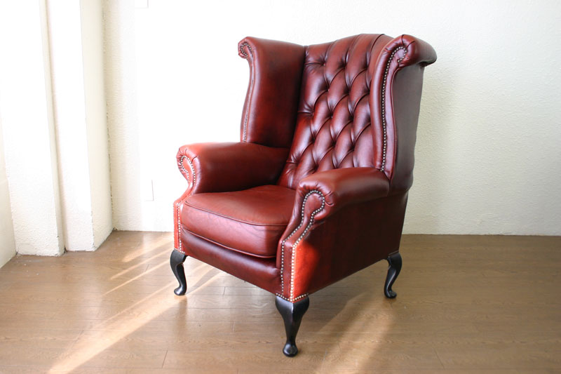 チェスターフィールド RWB(レッドレザーウィングバックチェア
