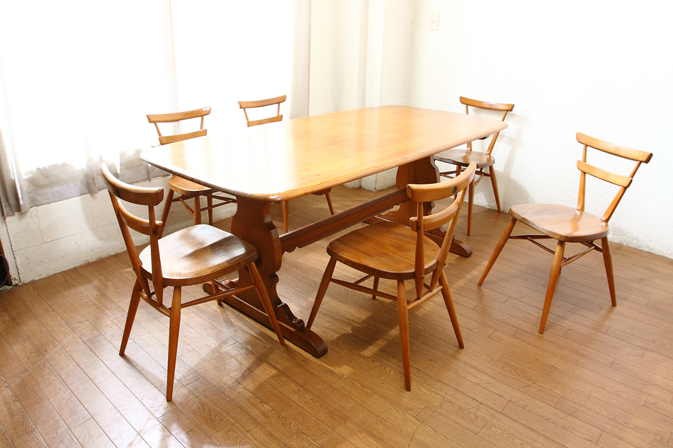 アーコールERCOL スタッキングチェア グリーンドット｜アンティーク