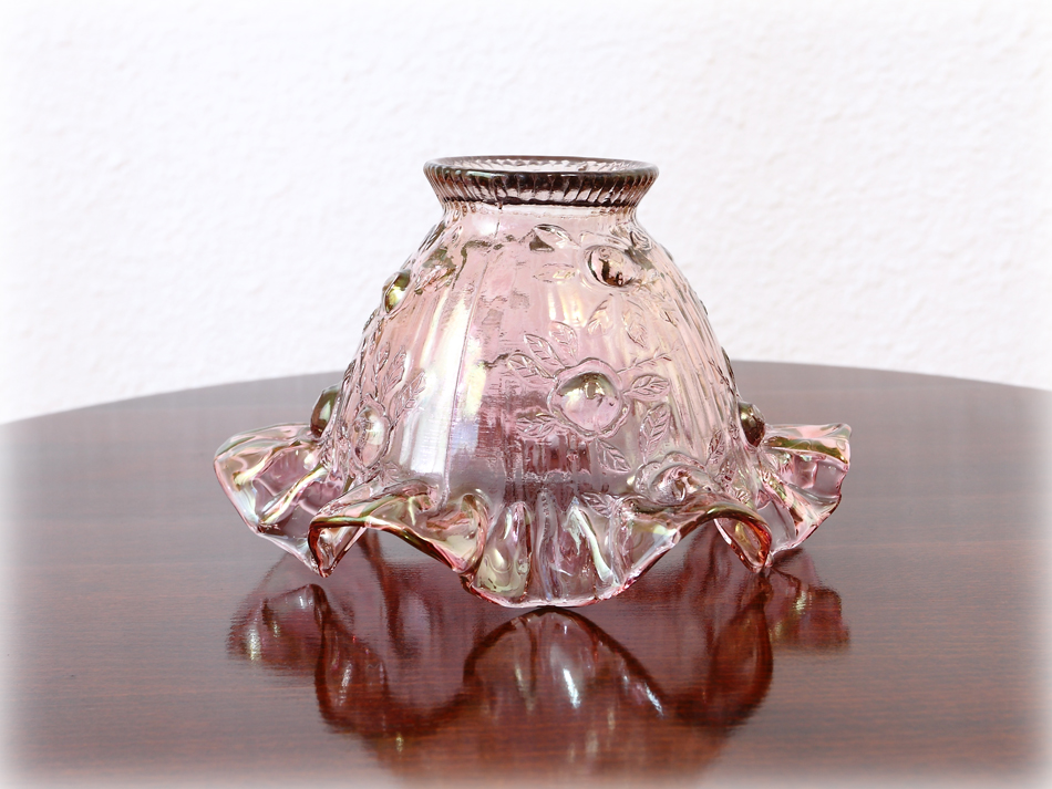 オールドフェントンFenton ローズピンクガラスランプシェード