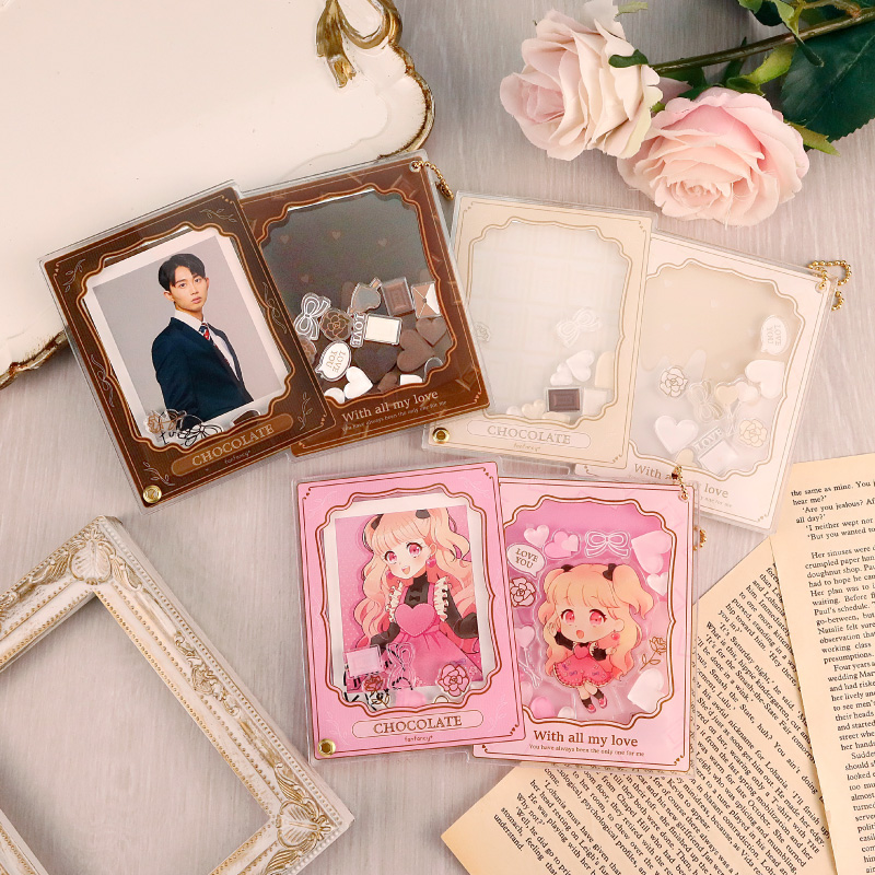 ペアフォトカードアクリルフレーム チョコレート ライトブルー| FUKUYA