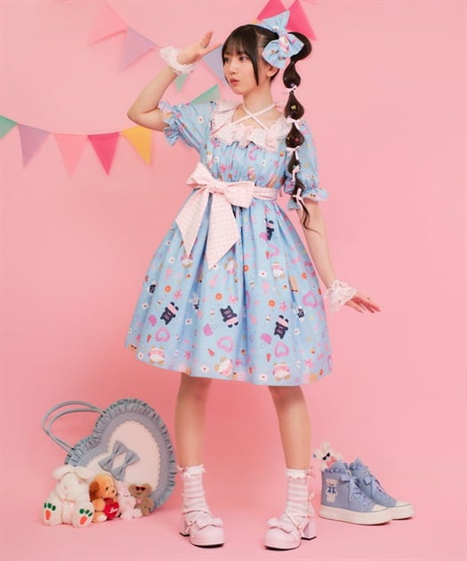 ハッピーバカンス柄ワンピース | kawaii | axes femme online shop