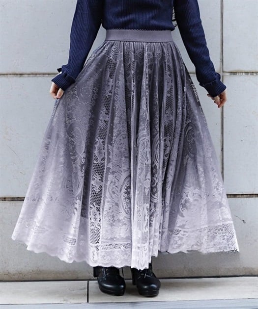 グラデレースサーキュラースカート【期間限定価格】 | axes femme