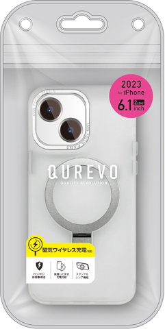 iPhone15用 磁気ワイヤレス充電対応 スタンドリング付き背面ケース