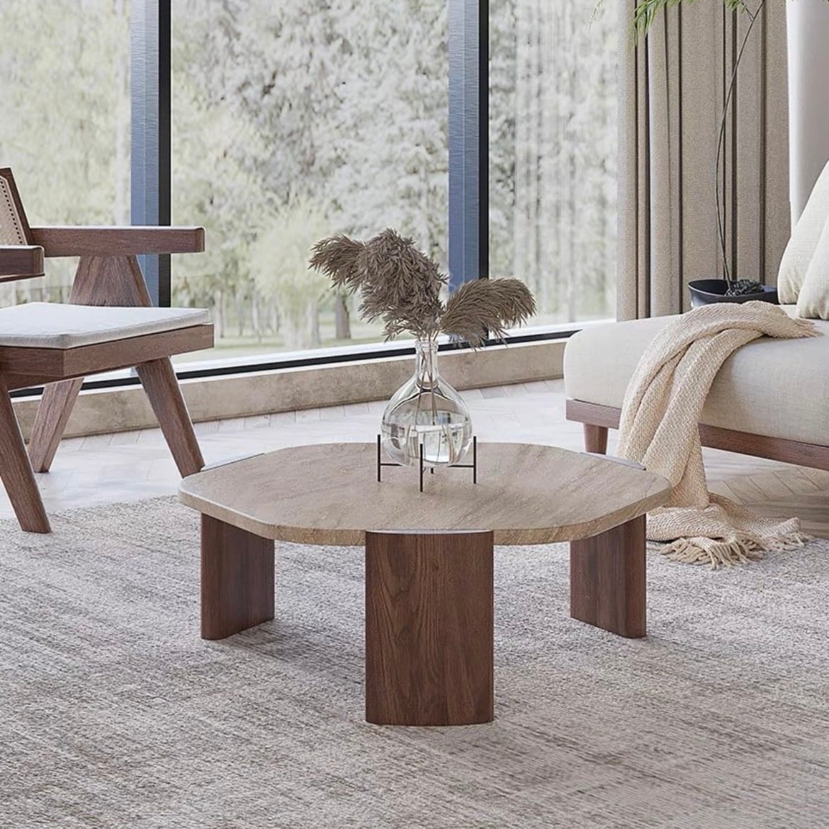 アウトレット15％OFF】トラバーチン ローテーブル