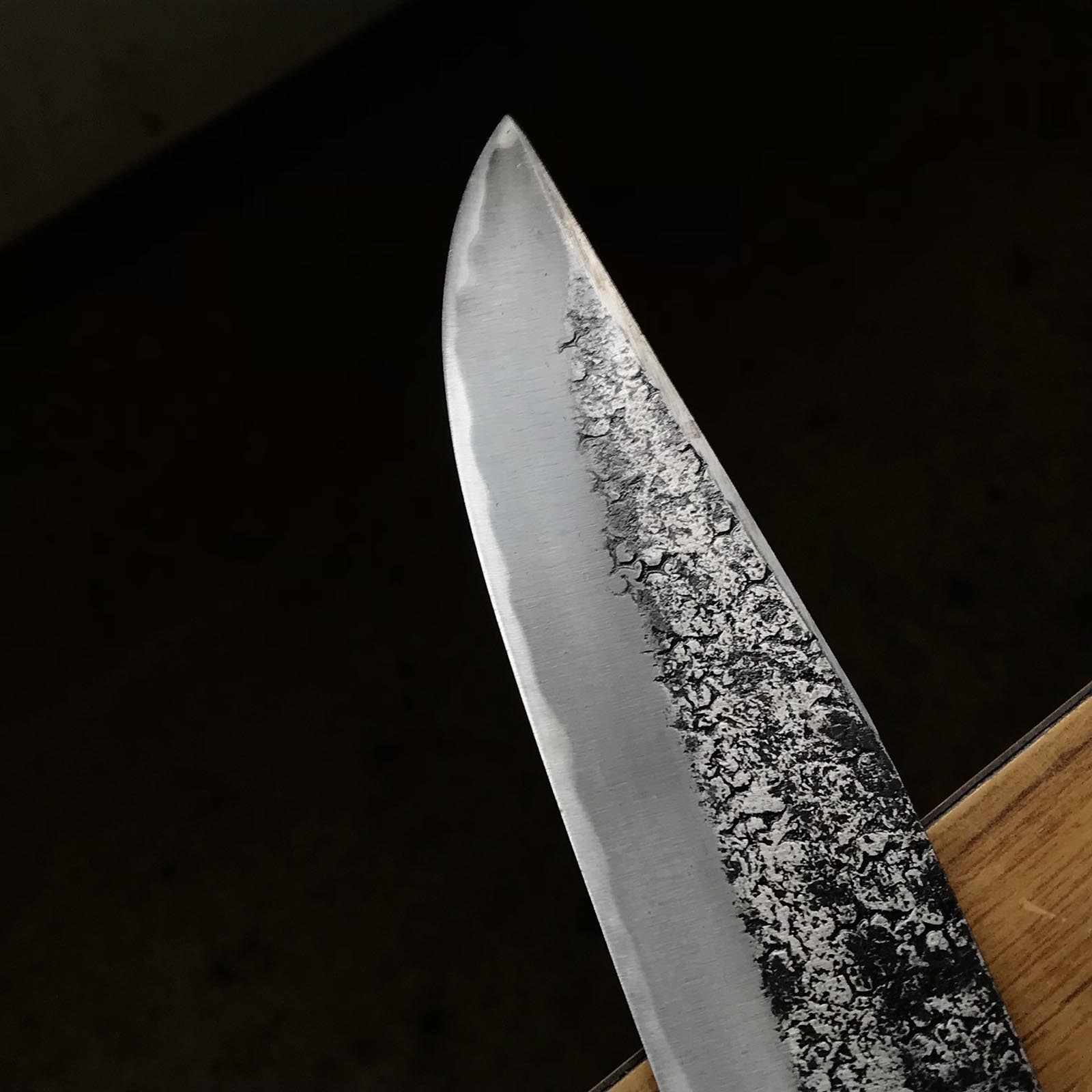 左藤蔵 両刃白鋼鉈 2号 左藤蔵 剣鉈 両刃 本皮ケース