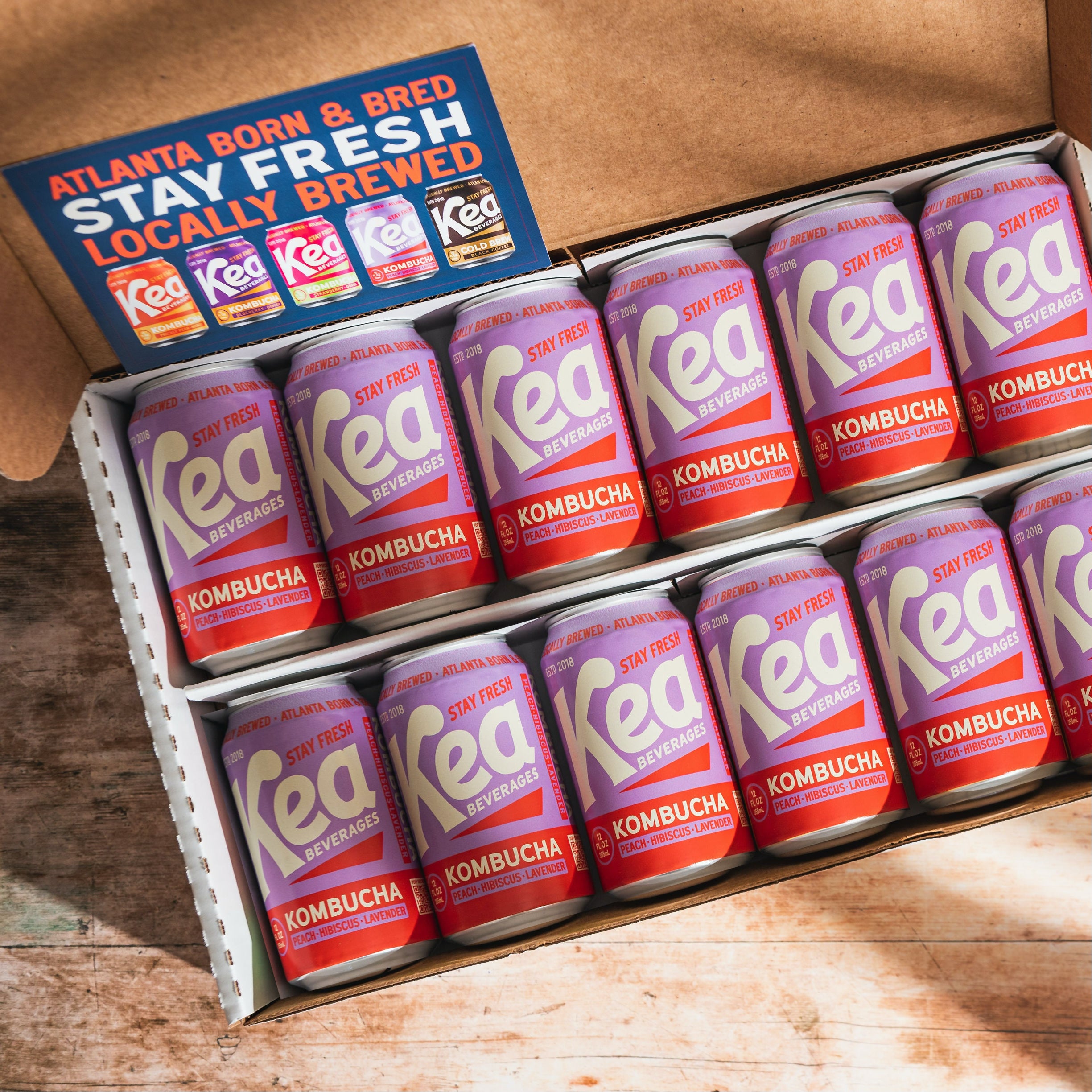 Peach, Hibiscus, Lavender Kombucha - 12 Pack – Kea Beverages