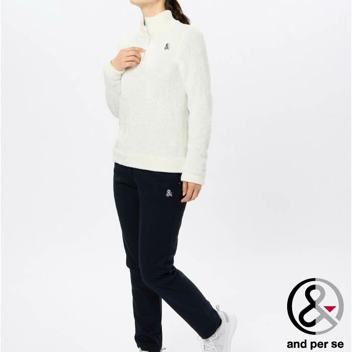 and per se アンパスィ レディース ゴルフウェア 防風モールニット