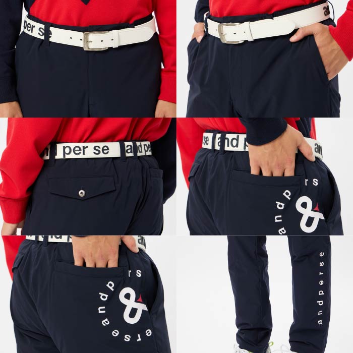 and per se アンパスィ メンズ ゴルフウェア エアロカプセル中綿パンツ