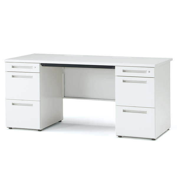 CZRデスク TypeS 両袖デスク シリンダー錠 CZR-147BAS-9W9｜オフィス