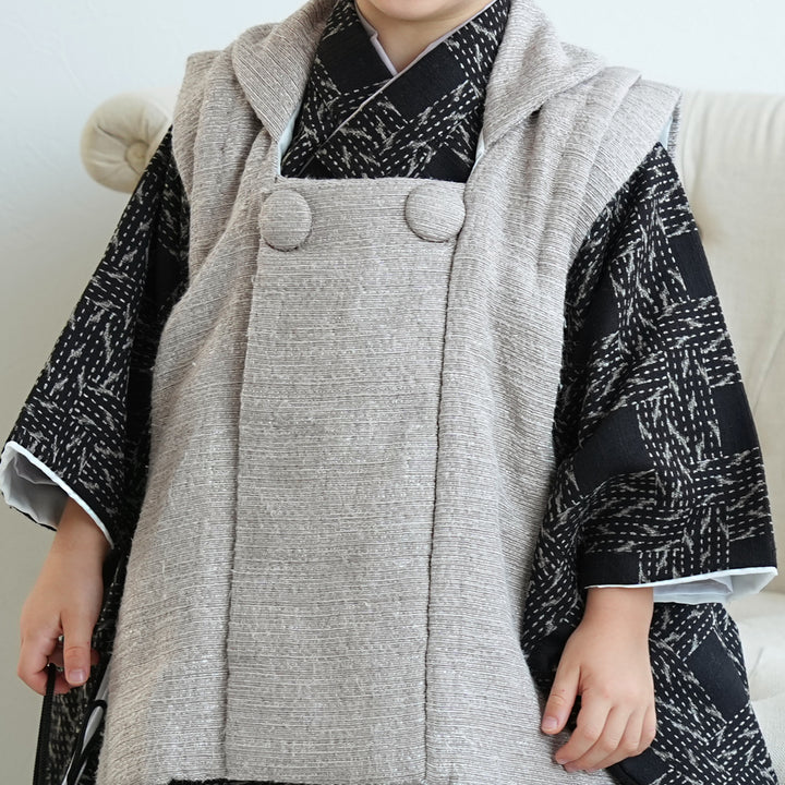 レンタル】七五三 3歳 着物 utatane 男の子 被布セット 子供 kids 三つ