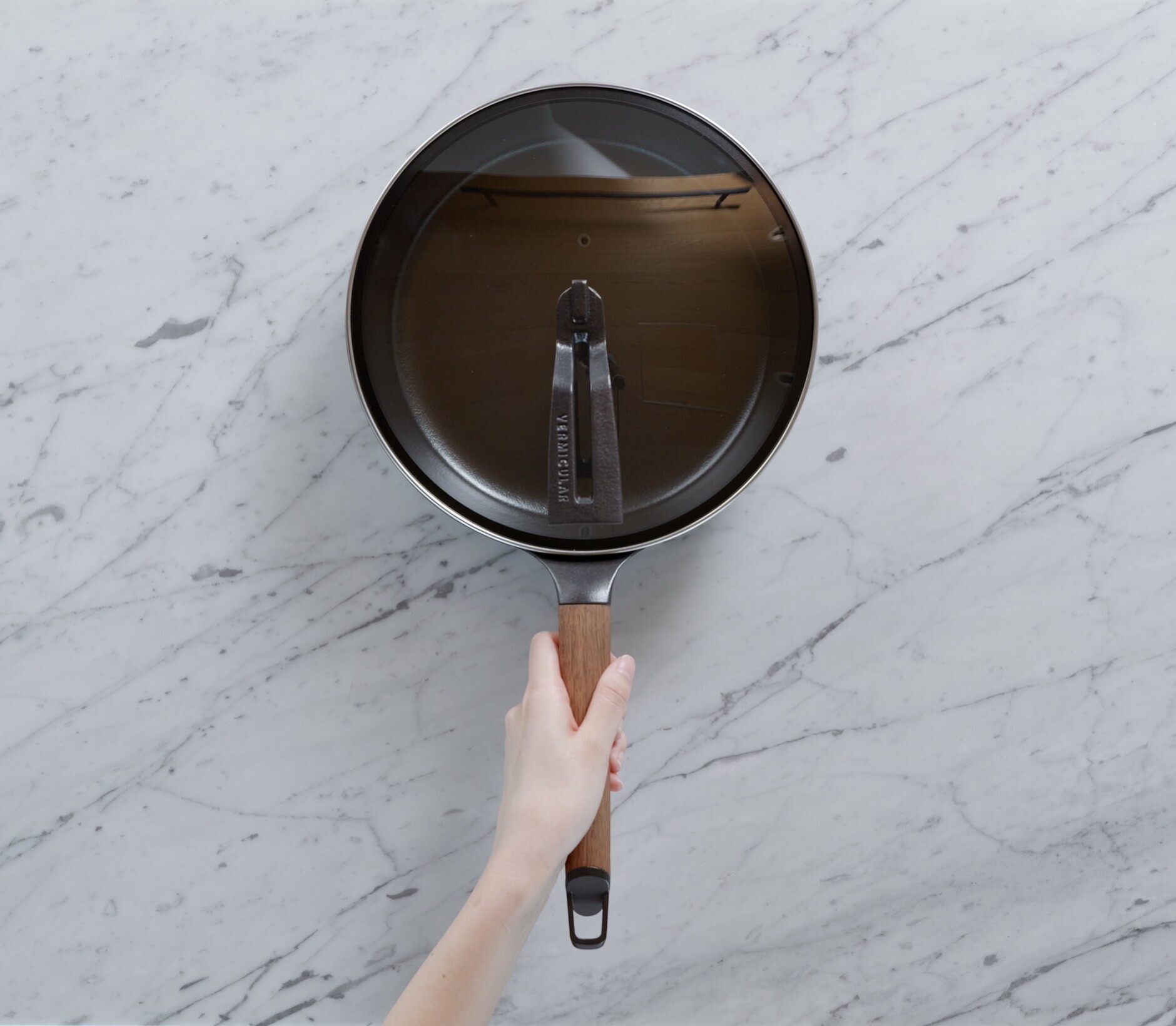 フライパン 26cm DEEP 【ガラスリッドセット】[オーク