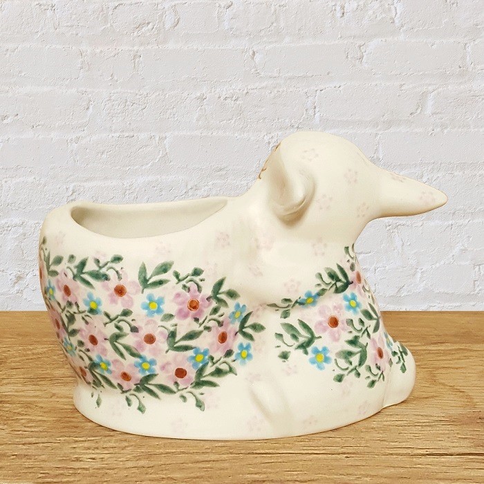 ポーリッシュポタリー VENA うさぎの置物 高さ10.5cm 長さ15cm 幅10.5