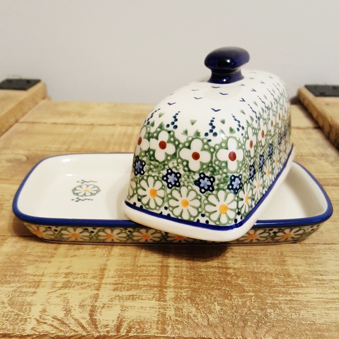 ポーリッシュポタリー (ポーランド食器) バター＆チーズケース M74-LZ