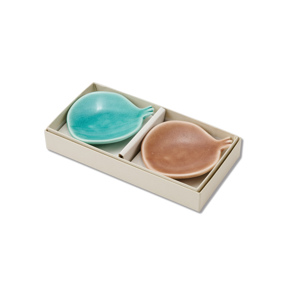 果実 柘榴(赤×緑) Small plate 2pices set 豆皿 2枚組 – POTPURRI