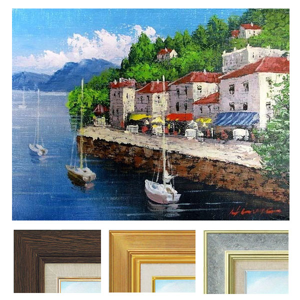 楽天市場】油彩画 F6号 広瀬和之 「塔のある街」 真筆 額入り 額装絵画