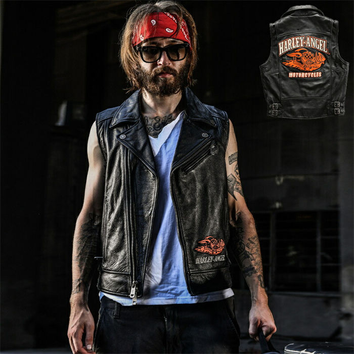 楽天市場】【時間限定10%OFF】牛革ベスト レザーベスト メンズ