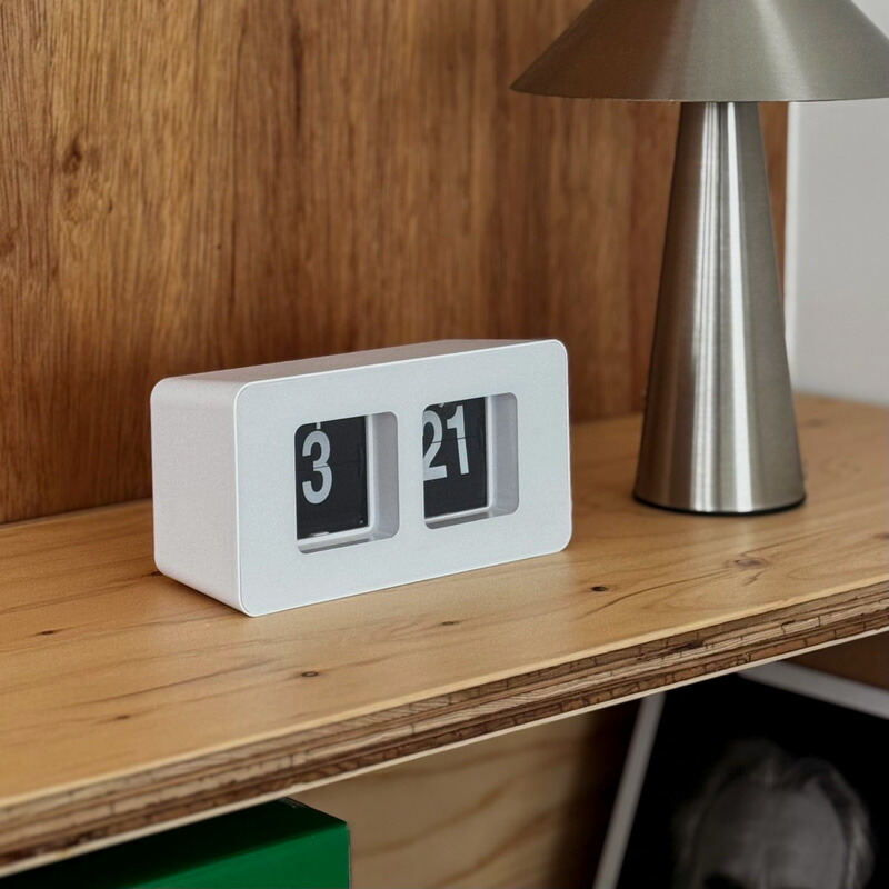 楽天市場】フリップクロック パタパタ時計ホワイト オレンジ グレー