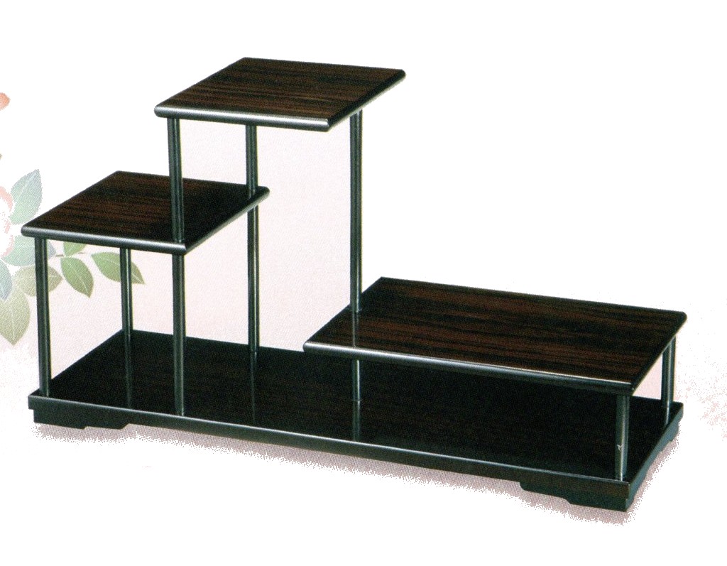 楽天市場】【紀州漆器】飾り棚三段 黒檀調MDF（27-52-4）【送料込み