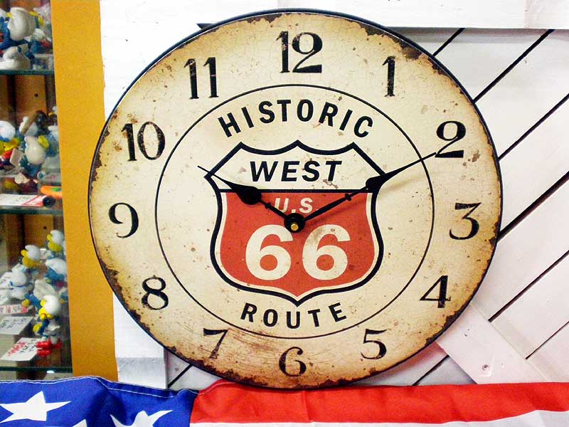 楽天市場】ヒストリックルート66 レトロ調 壁掛け時計 ルート66