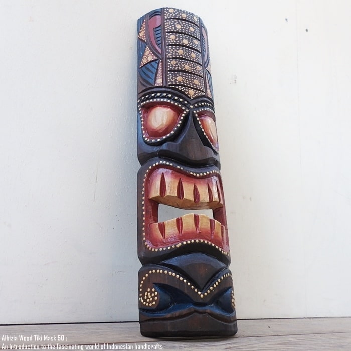 楽天市場】カラフルなティキ面50 J ティキマスク 木彫り お面 壁掛け
