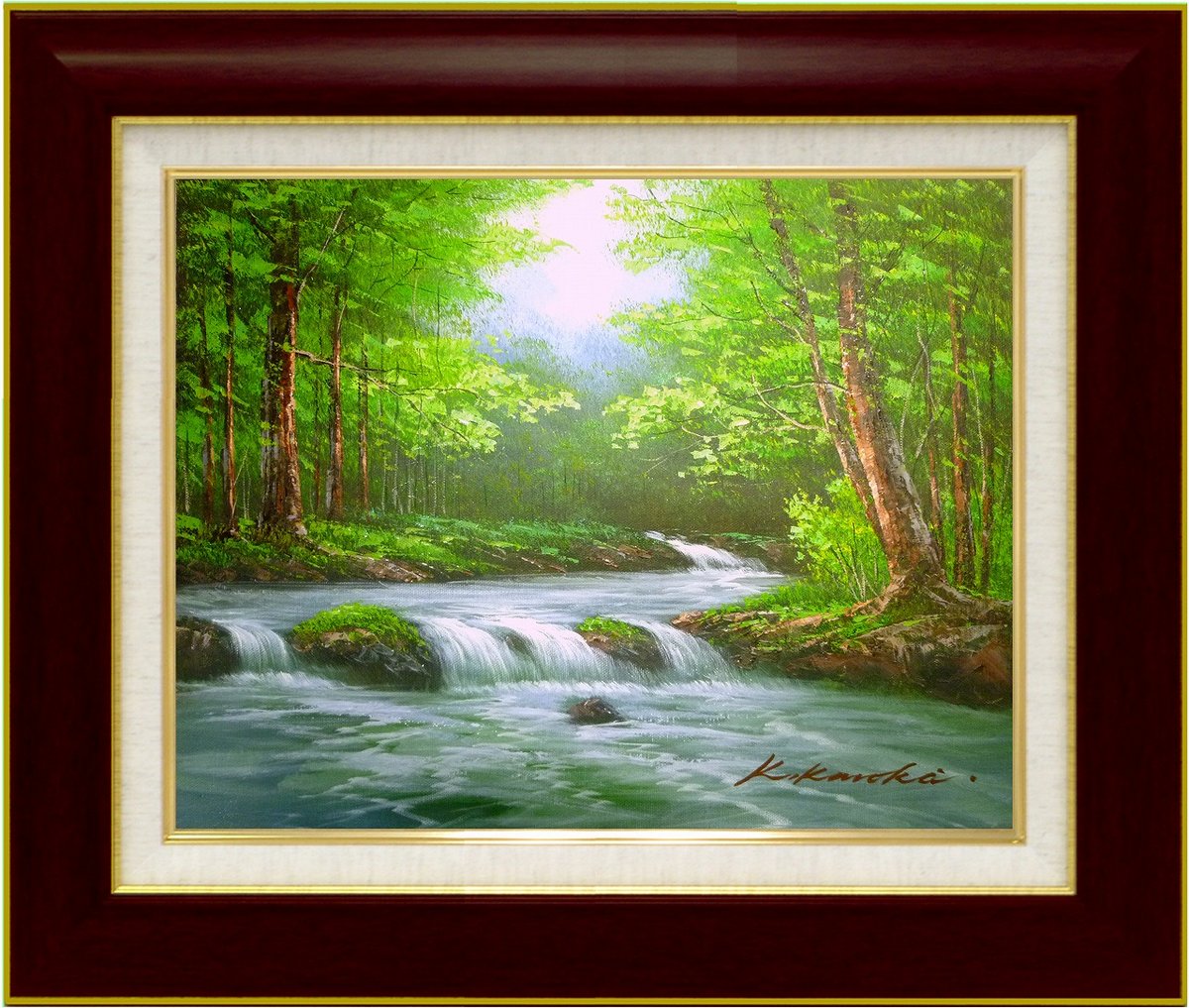 楽天市場】【スーパーSALE10％OFF】手描き油絵 黒木 啓 滝 F6 画家本人