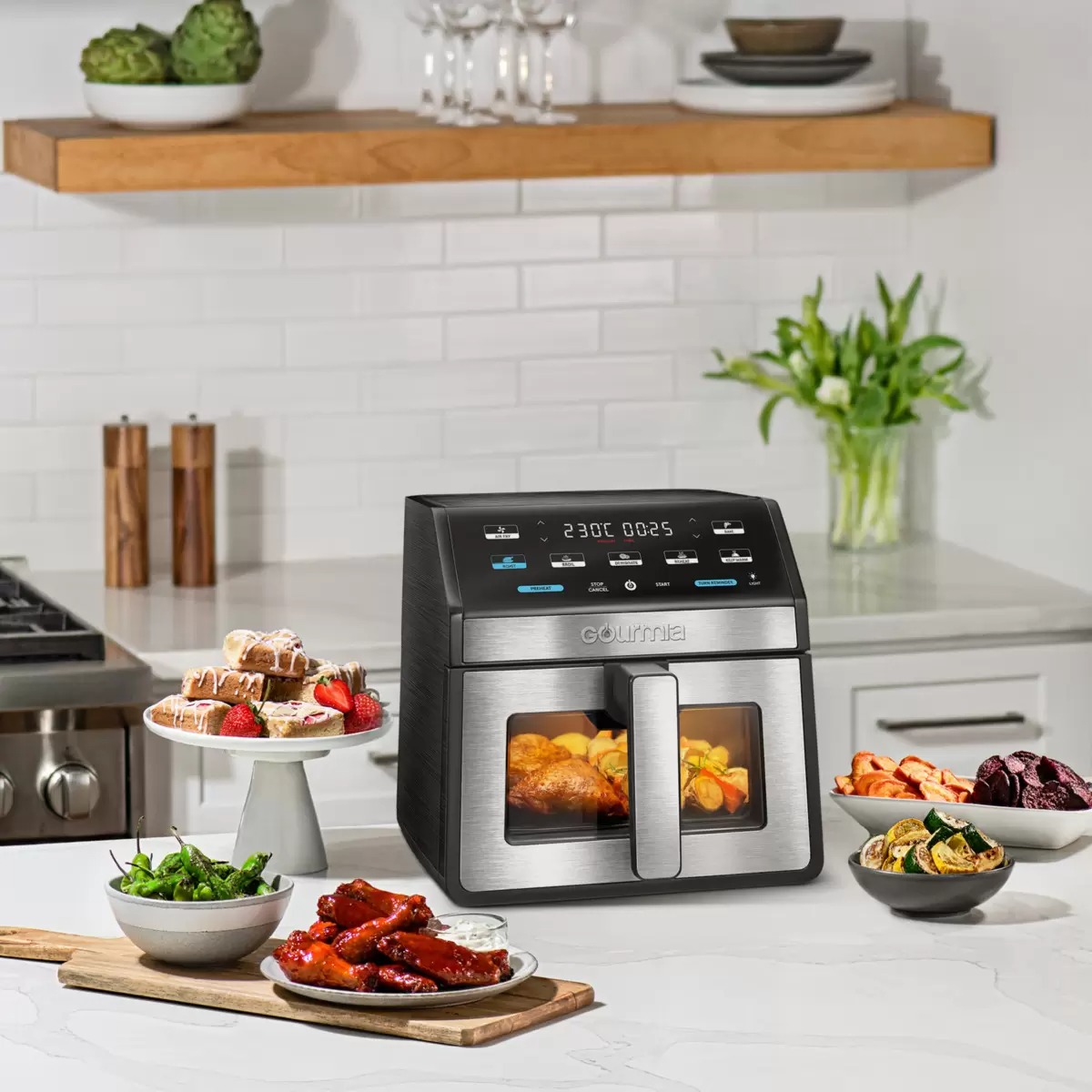 ランキング1位獲得】GOURMIA 窓付き デジタル エアーフライヤー 7.6L