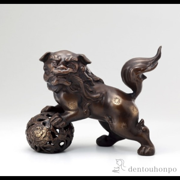 楽天市場】獅子の置物 玉獅子11号 高岡銅器の獅子 送料無料 : 美術工芸