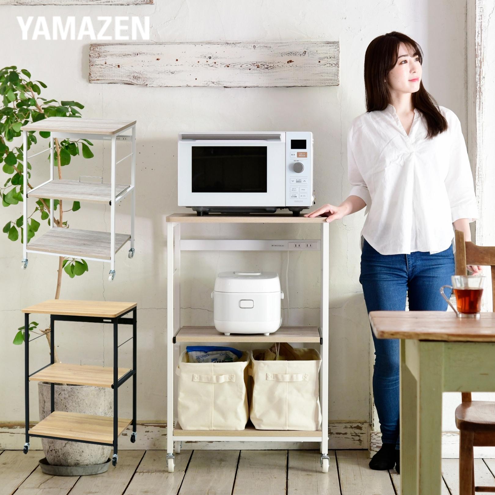 楽天市場】多収納 米びつ付き レンジ台 幅56.5cm 米びつ/12kg キャビー