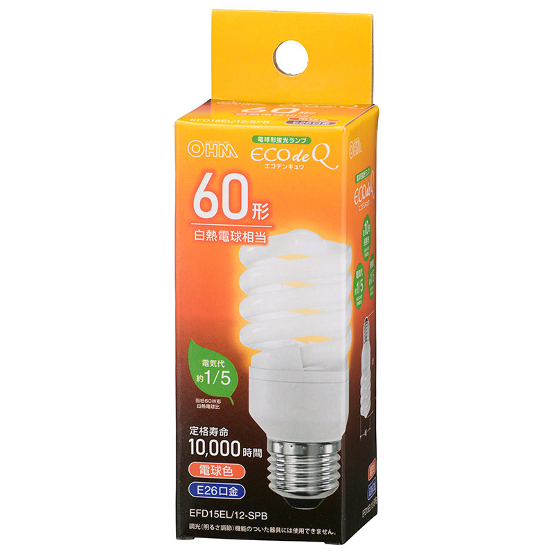 楽天市場】オーム電機 電球形蛍光灯（蛍光ランプ） D形