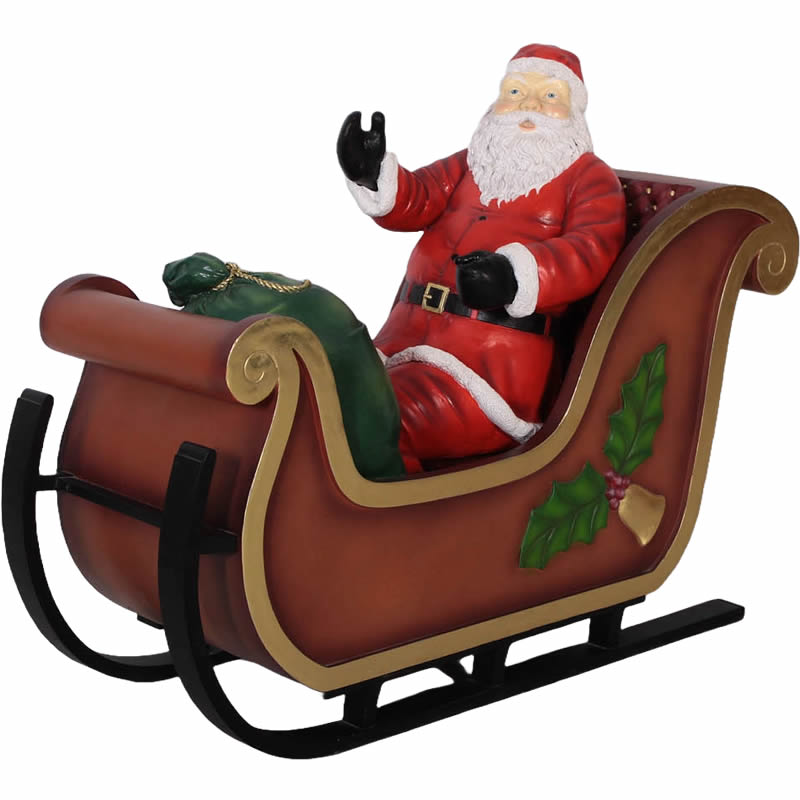 楽天市場】クリスマスプレゼントを配るサンタのソリ 大きい オブジェ
