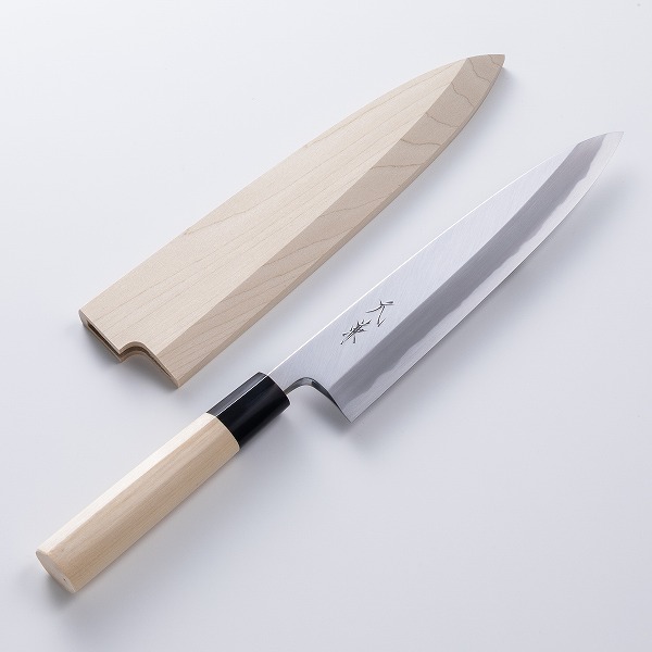 楽天市場】堺元兼 柳刃包丁 片刃 240mm 白紙2号 水牛柄 木鞘付 極上品