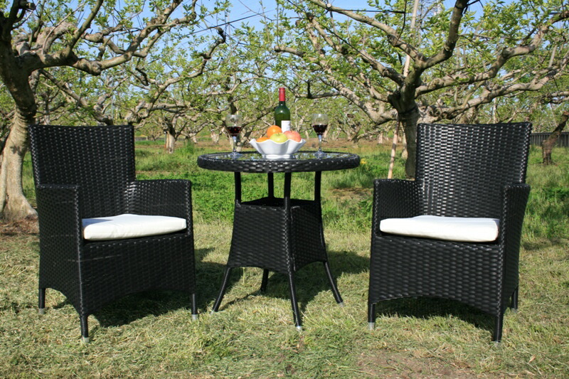 楽天市場】高級人工ラタン ガーデンテーブルチェアセットSunset.08（5