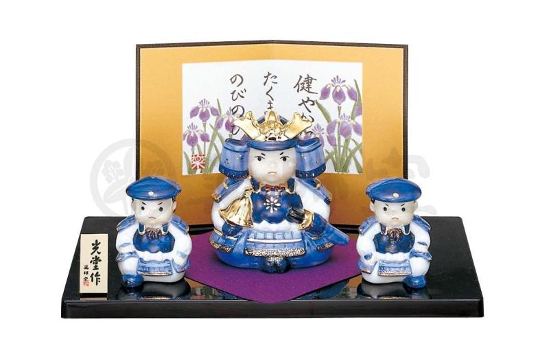 楽天市場】染錦初陣大将飾り 5568 五月人形 薬師窯 コンパクト 玄関