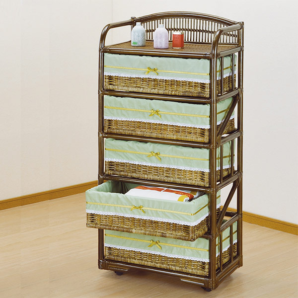 楽天市場】ラタンチェスト 5段 ランドリーチェスト 籐家具 幅60cm