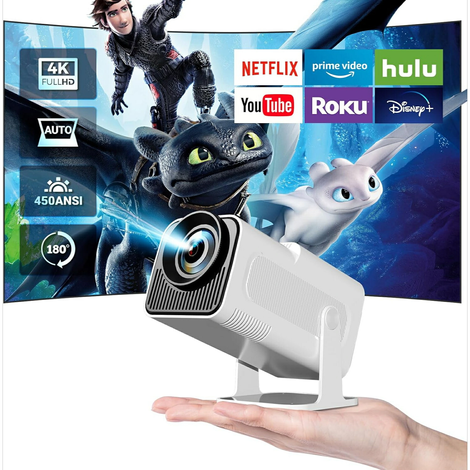 楽天市場】Android TV プロジェクター 天井投影 180度回転 小型 家庭用