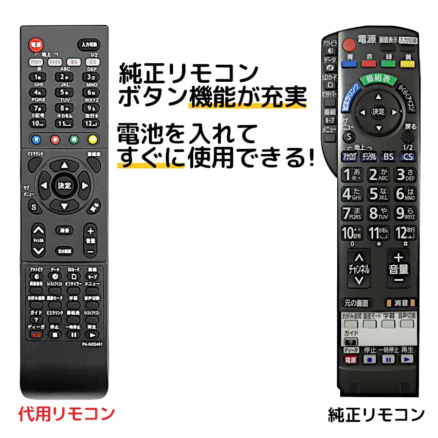 楽天市場】パナソニック テレビ リモコン ビエラ 電池付き