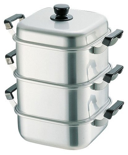 楽天市場】アカオ アルミ角蒸(大型) 36cm 二重【角型蒸し器 硬質アルミ