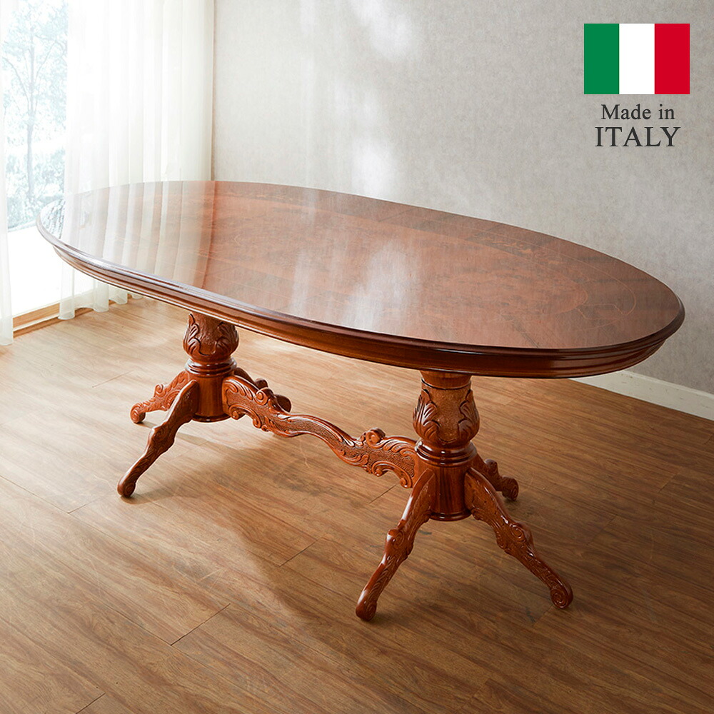 楽天市場】イタリア製 象嵌ダイニングテーブル 幅135cm/ イタリア