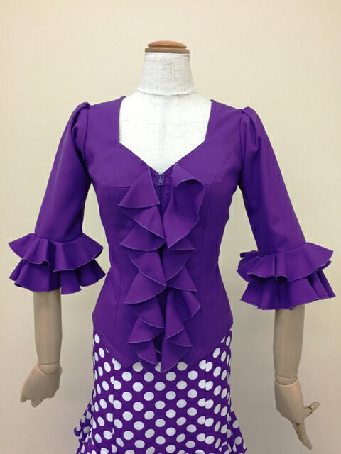 楽天市場】フラメンコ衣装 ブラウス 青 ブラウス 全20色 イージー