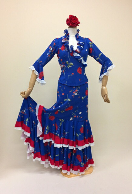 楽天市場】フラメンコ衣装 サーモンピンクワンピース花柄 舞台衣装