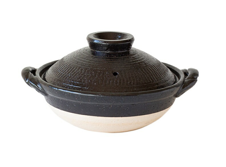 楽天市場】飛びカンナ8号鍋 黒 【伊賀焼】[伊賀焼鍋 手づくり 3～4人用