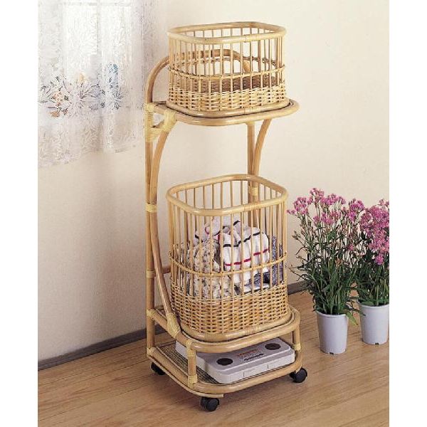楽天市場】籐 ラタンランドリー バスケットラック 脱衣かご K-16