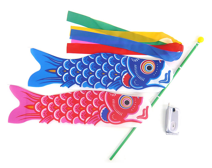 楽天市場】【鯉のぼり】【D054】ミニ鯉のぼり1m 吹流し付 黒・赤2色