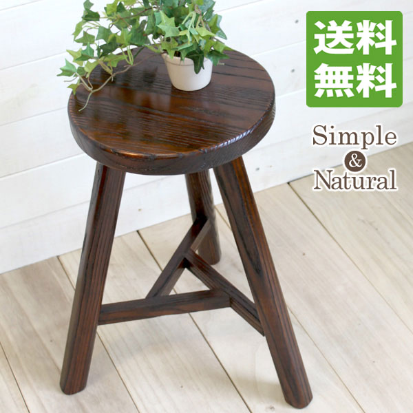楽天市場】【送料無料】スツール 丸 ウッド アンティーク調 ライト
