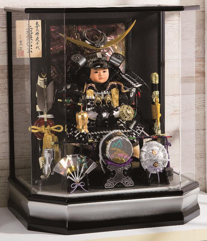 楽天市場】送料無料 久月作 武者人形 慶印8 祝太刀 8号 ガラスケース