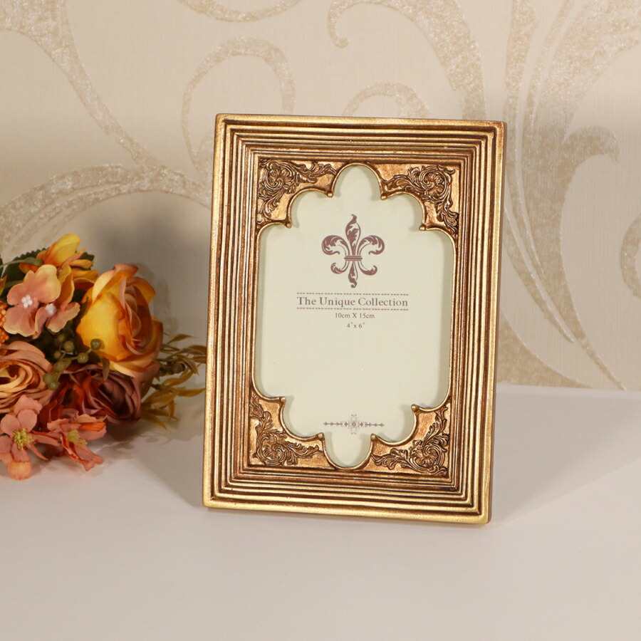 楽天市場】バロックフォトフレーム アンティークゴールドフォト