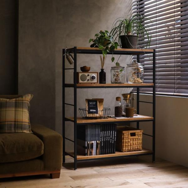 楽天市場】本棚 ZAGA ラック 90 高さ 118cm 4段 インダストリアル