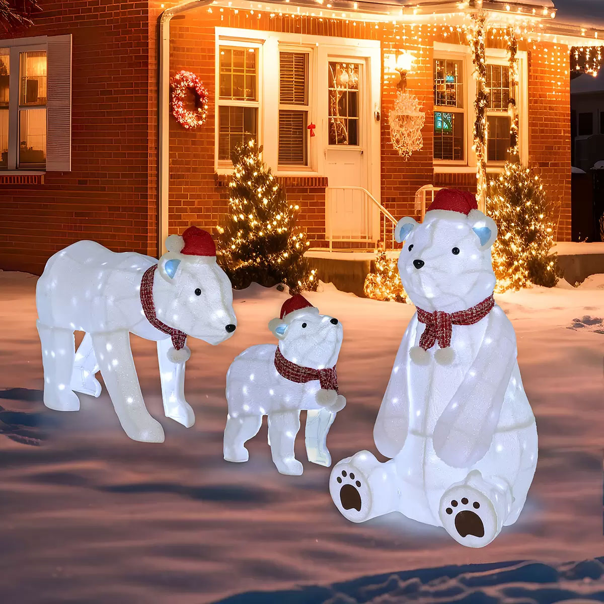 楽天市場】【大型商品】クマの親子 3体セット LED370球 くま ベア