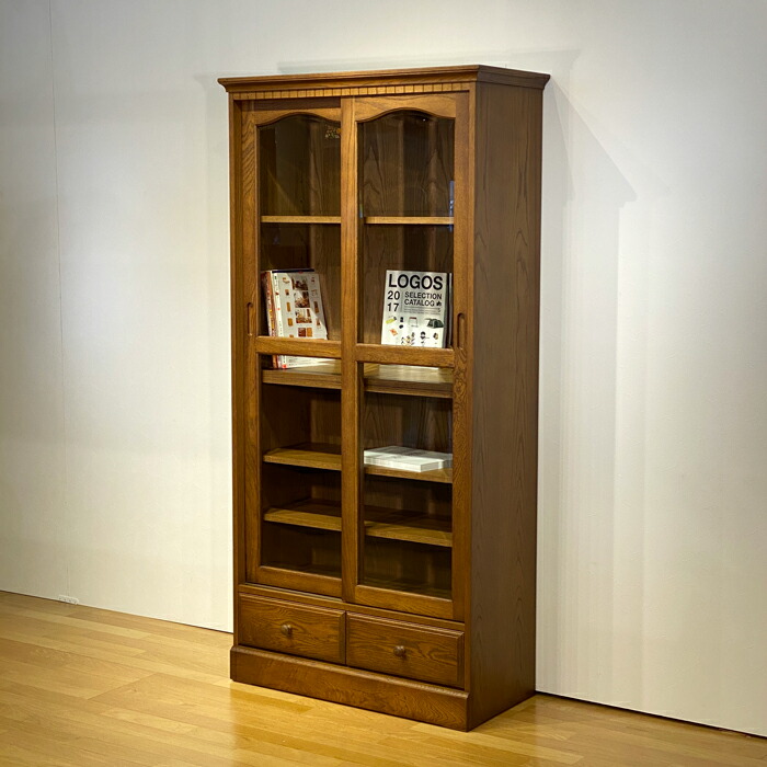 楽天市場】本棚 書棚 日本製 国産家具 クラシック おしゃれ 引戸 本