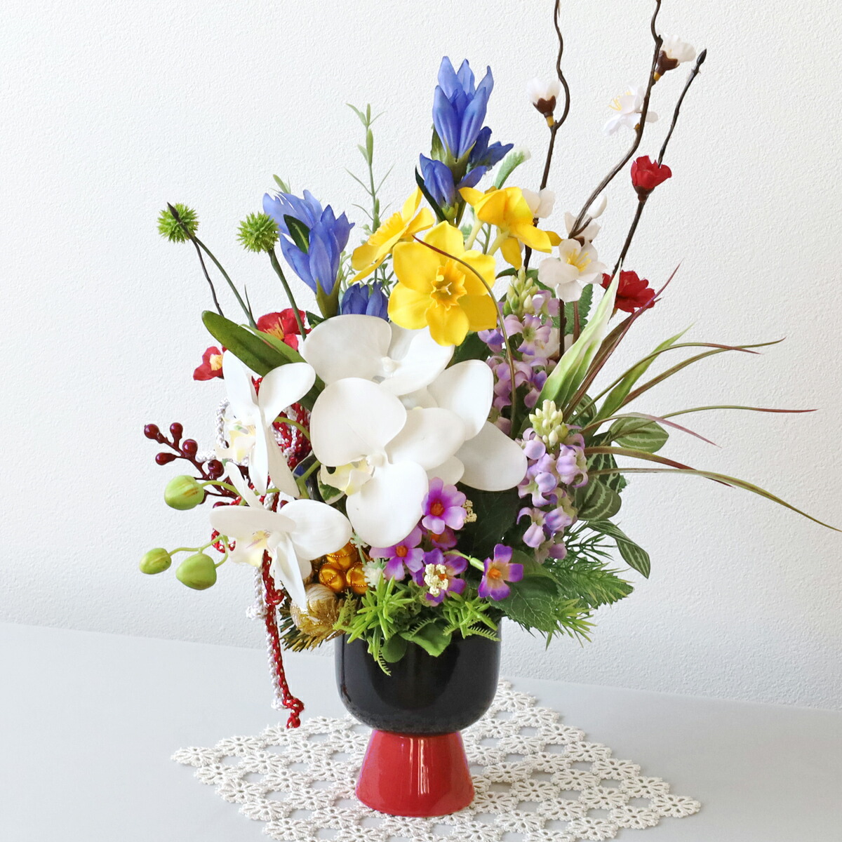 楽天市場】仏花 造花 ラインフラワーとアネモネなどの明るめのお供え